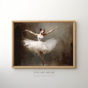 Moody Ballerina Print Dark Coquette Room Decor Vintage Ballet Wall Art Ballerina Tutu Oil Painting Balletcore Print Dance Digital Print