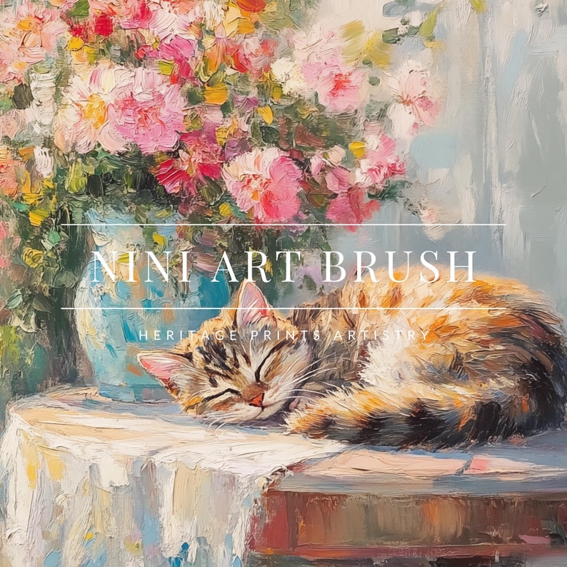 Floral Cat Art Print Vintage Cat Art Printable Wall Art Cottagecore Decor Coquette Room Decor Kitty Cat Painting Cat Lover Gift Oil Painting nursery decor
floral wall art
spring wall art
spring decor
niniartbrush
nini art brush
