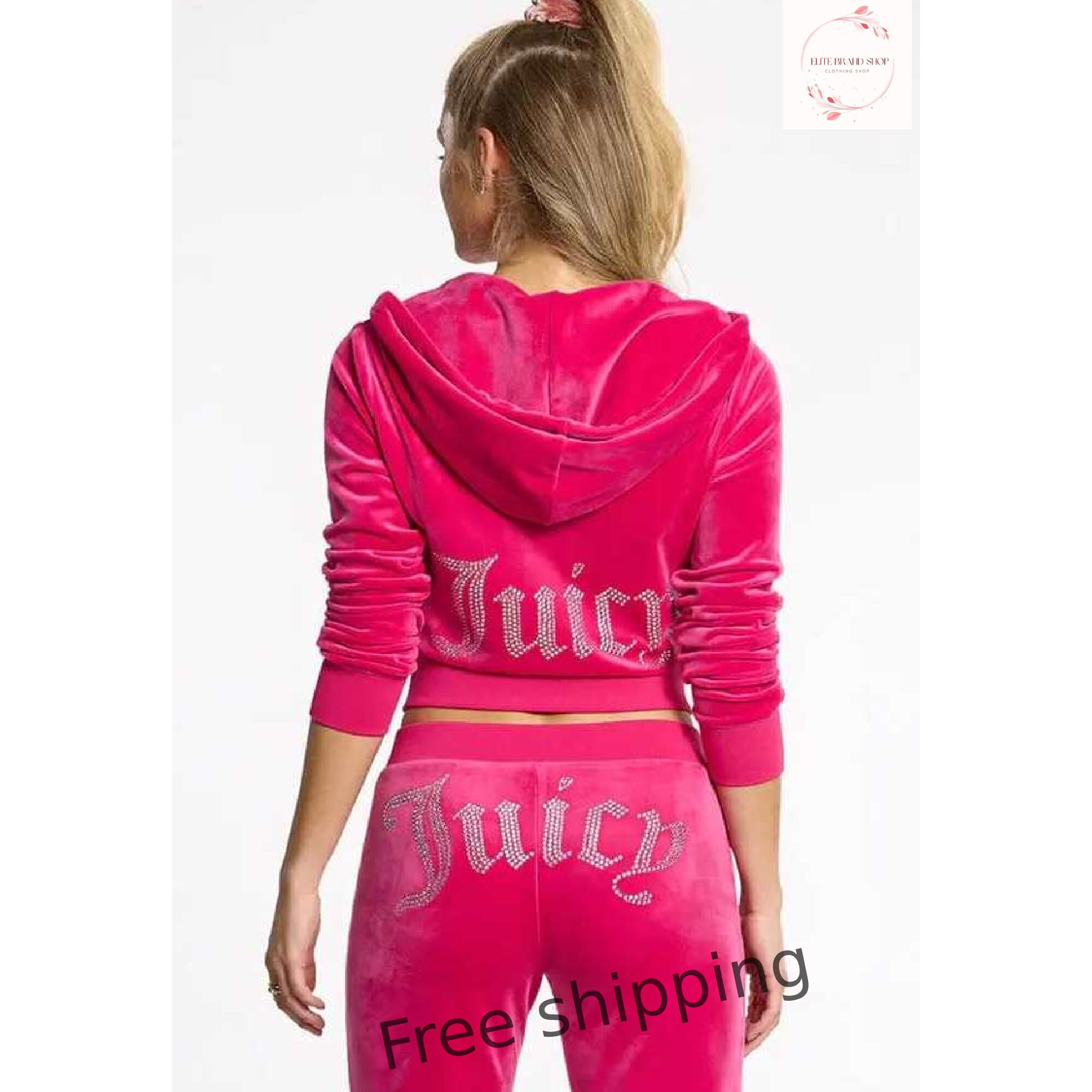 Juicy Couture 2 Pieces Tracksuit Set Sweatshirt and Pants for