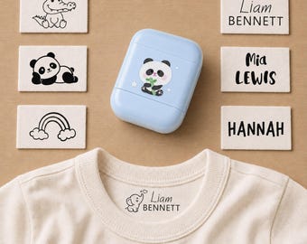 Tampon double face pour vêtements : Tampon nominatif bicolore personnalisé avec encre blanche et noire pour uniformes et linge