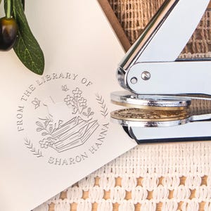 Embosseuse de livre, embosseuse de livre personnalisée, embosseuse de logo personnalisé, cadeau pour amoureux des livres, cadeaux pour amoureux des chats, de la bibliothèque de, tampon pour embosseur chat