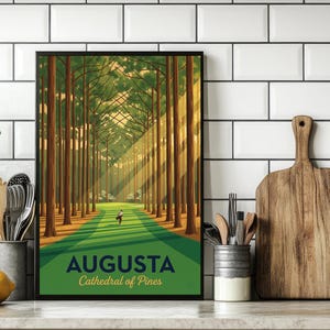 Augusta Cathedral of Pines Golf Art | Vintage Fairway Poster (Digital Download)
