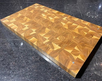 Wooden Chopping Board, Chopping Board, with Rubber Feet, Wood Chopping Board with Butt Edges, Chopping Board for Chopping Meat, Oak, Wood