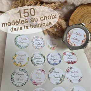 Gepersonaliseerde zelfklevende etiketten van 4 cm voor bruiloften, dopen, verjaardagen, babyshowers, geboorten, feesten, communies en gepersonaliseerde cadeaus