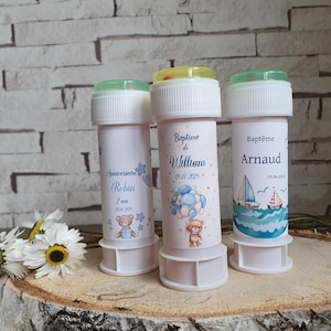 Etichetta personalizzata Tubo per bolle di sapone Bel regalo da offrire Per ravvivare con le bolle Battesimo Compleanno Baby Shower Festa