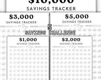 1k 2k 3k 5k 10k in 100 Days, 5 Savings Challenge, Dollars Tracker, 1k Saving Challenges Envelope, Emergency Cash Funds, Challenge Binder
