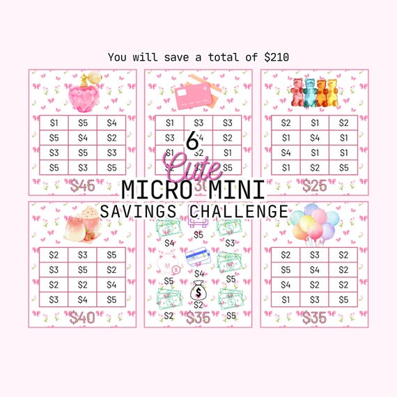 Mini Savings Challenges, Cash Stuffing, Digital, Low Budget