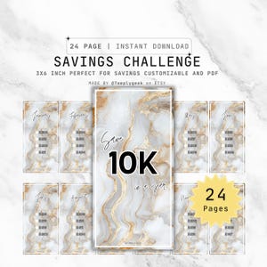 10K Budget Savings Challenges Save 10000 a Year | 10k Savings Challenge Budget | 10000 Dollar Tracker | Customizable Money Tracker | Savings