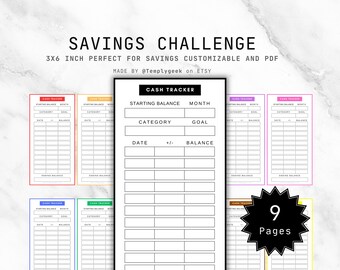 Cash Envelope Inserts Printable PDF Money Tracker Budget Planner Cash Envelope Tracker, Spending Tracker Expense Log 3" x 6" A4 A6