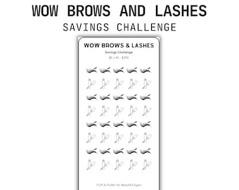 Brows & Lashes Self Care Beauty Related Savings, Cash Stuffing System, DIY Laminate Reuse Finance Template, Easy Budgeting