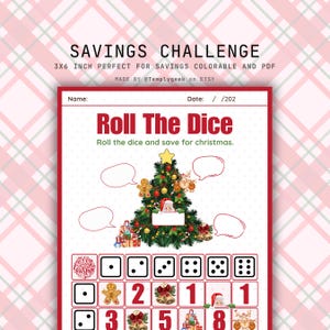 Christmas Roll the Dice and Save | Savings Game | A6 Budget Binder Digital | Download PDF | Customizable
