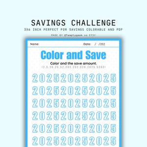 Color and Save 2025 | Savings Game | A6 Budget Binder Digital | Download PDF | Customizable