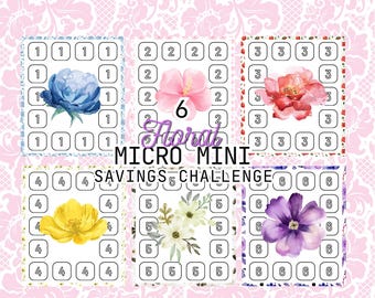 Tiny Floral Savings Challenges ~ 252 In Total Savings ~ Low Budget ~ Printable PDF