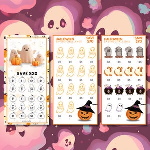 Halloween Spar-Challenges Bundle | Printable für Bargeld Füllung | DIN A6 | geringes Budget | Digitaler Download | Mini-Spar-Challenge 2070