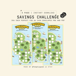Mini jeu d'économies de carte au trésor A6, économiser de l'argent, mini jeu d'argent, faible revenu, chasse à la carte au trésor, personnalisé, faire rouler et économiser