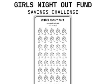 Girls Night Out Savings Challenge, 5 Dollar Savings Challenge, A6 Cash Stuffing Wallet, Laminate Easy to Use Template, Zero Based Budgeting