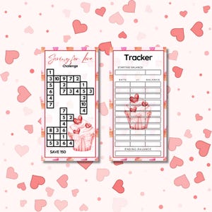 Saving for Love Challenge Mini Savings Challenges, Tracker A6 Binder, Valentine&#39;s Day Budgeting, PDF, Digital Download, Envelope