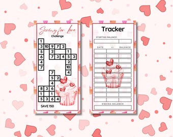 Saving for Love Challenge Mini Savings Challenges, Tracker A6 Binder, Valentine's Day Budgeting, PDF, Digital Download, Envelope