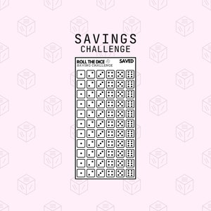 Roll The Dice Savings Challenge | Roll N Save | Printable for Cash Stuffing | A6 | Dice Saving Game | Roll The Dice Saving | Low Budget