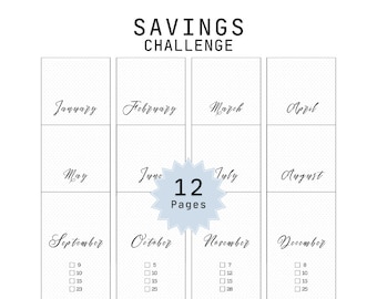 Mini Savings Challenges Printable,Monthly Savings Challenges,2024 Saving Challenge