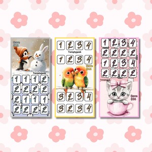 Cute Animal  Mini Savings Challenge