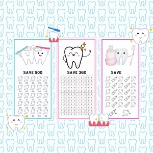 3 Dental Savings Challenge ~ Save 500 Dollars ~ Fits A6 Cash Envelope ~ PDF ~ Digital Savings Challenge ~ Printable