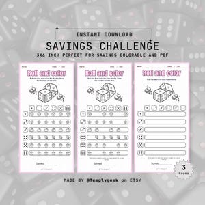 Roll The Dice Savings Challenge | Roll N Save | Printable for Cash Stuffing | A6 | Dice Saving Game | Roll The Dice Saving | Low Budget