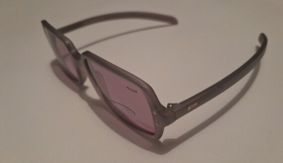 Rare Vintage Police Sunglasses Purple Pink Square… - image 3