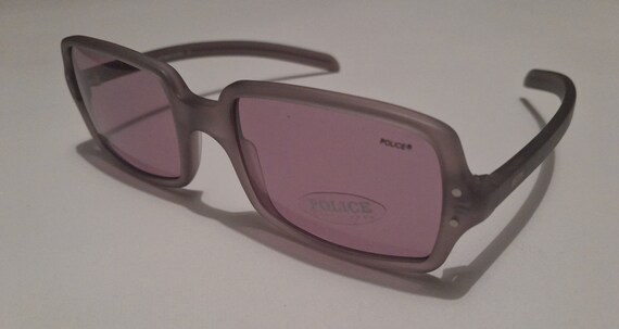 Rare Vintage Police Sunglasses Purple Pink Square… - image 1