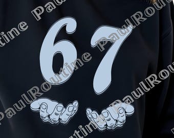 6 7 Meme PNG, Funny Gen Z Humor PNG, Trending Meme Graphic, Number Joke PNG, Digital File