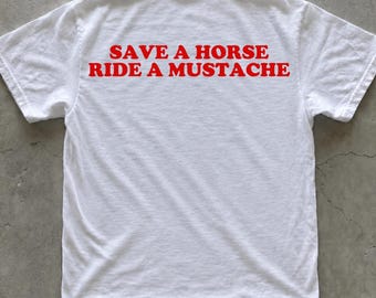 Save a Horse Ride a Mustache PNG, Funny Humor Digital Download