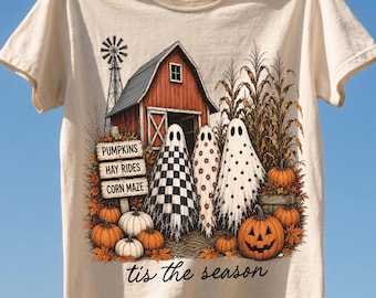 Tis The Season Halloween PNG, Spooky Autumn Barn Digital Download