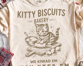Kitty Biscuits Bakery PNG, We Knead Em You Need Em Cat Bakery Digital Download, Cat Lover Bakery Art
