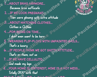 WDNC We Do Not Care Club Png, Funny Menopause Png, Gen X Humor Png, Perimenopause Quote Png, Digital Download File