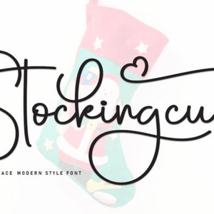 Stockingcute Font, Calligraphy Font, Handwritten Font, Wedding Font, Signature Font, Logo Font, Font, Cricut Font, Beautiful Font