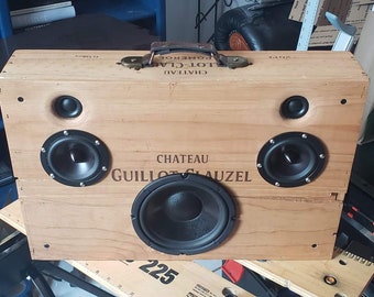 Wine Crate Bluetooth Boombox Speaker: 60w RMS 2.1 Stereo