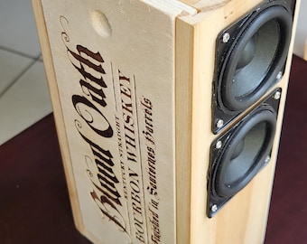 Genuine Blood Oath Bourbon Crate Box Bluetooth 5.0 Boombox Speaker 2.0 Stereo Audio Rechargeable Battery Model: 'Stillato 100