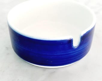 ROSENTHAL for LUFTHANSA Airways blue stacking ceramic ashtray Original from 1970s