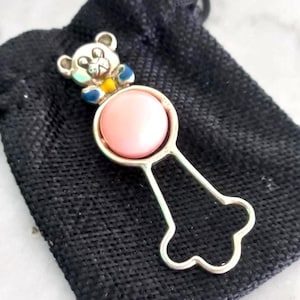 BABY Girl RATTLE for newborn in silver 800 Made in Italy can also be a pendant for chain necklace Original 1960s In gift pouch