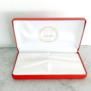 Ducati Corse pen box in red simil leather Moto GP World Champions Made in Italy motocycle bike Original box for ball or fountain pen