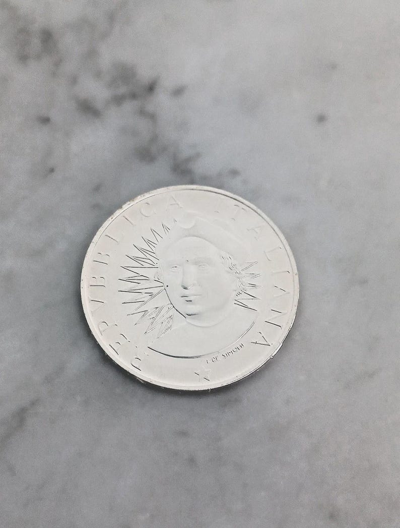 Christopher Columbus COLOMBO Italian Coin in Sterling Silver 925 Lire ...