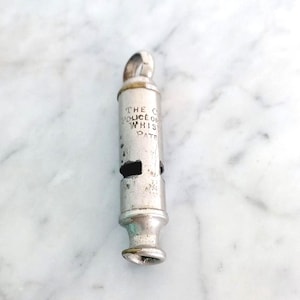 Police or Fire City METAL WHISTLE pendant Made in England Original Working Collector whistle Can be used has necklace pendant charm pocket