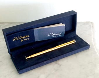 S.T. Dupont Classique Kugelschreiber vergoldet In Geschenkbox mit Garantie