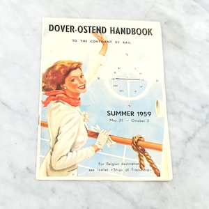 DOVER OSTEND HANDBOOK mail boat railways Summer 1959 Original book of the Belgium Royal ship
