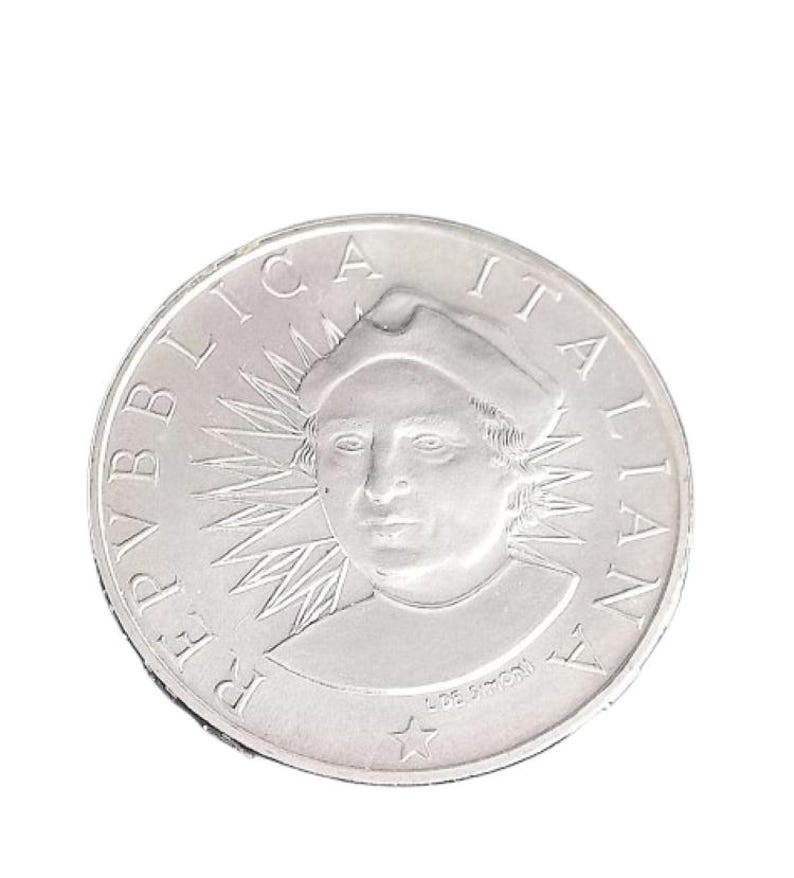 Christopher Columbus COLOMBO Italian Coin in Sterling Silver 925 Lire ...