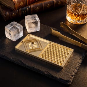 Personalized Brass Ice Cube Stamp, Custom Initials Ice Stamp, Custom Logo Ice Press, Barware Gift for Men, Whiskey Ice Stamp, Summer Gift