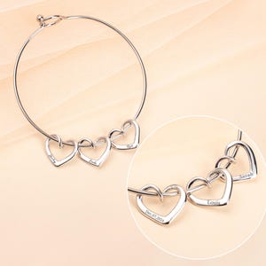 Custom Bangle Bracelet With Heart Shape，Birthday gift，Custom Engraved Heart，Personalized Name Bracelet，Gift For Her，Mother Bracelet，bestie