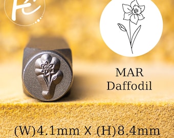 Carimbo de metal Mar Daffodil, carimbos de metal de flor de lua de nascimento, carimbo de flor, ferramenta de perfuração de carimbo de metal, suprimentos para carimbo manual DIY, fabricação de joias