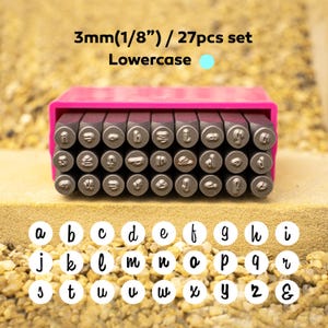 3mm Lowercase letter Metal Stamp,Metal Stamping and Jewelry Tool,Fancy Letter tamp Set,Metal Design Stamp,Supplies for Hand Stamped DIY