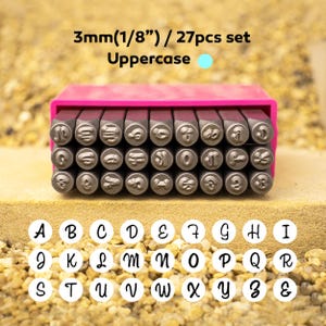 3 mm Uppercase Letters Metal Stamp,Metal Stamping and Jewelry Tool,Fancy Letter tamp Set,Metal Design Stamp,Supplies for Hand Stamped DIY